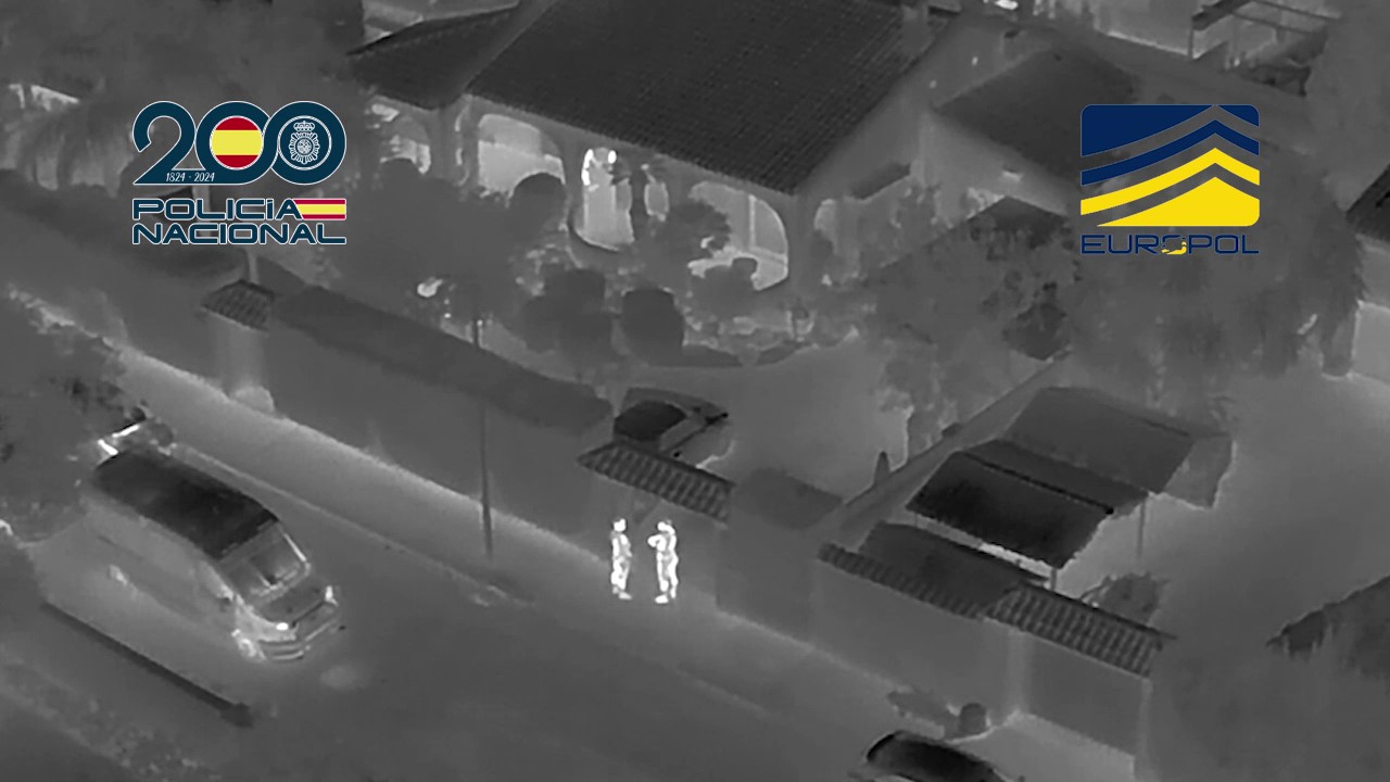 Thermal Surveillance in €23M Mafia Crypto Bank Raid. Source: Policía Nacional