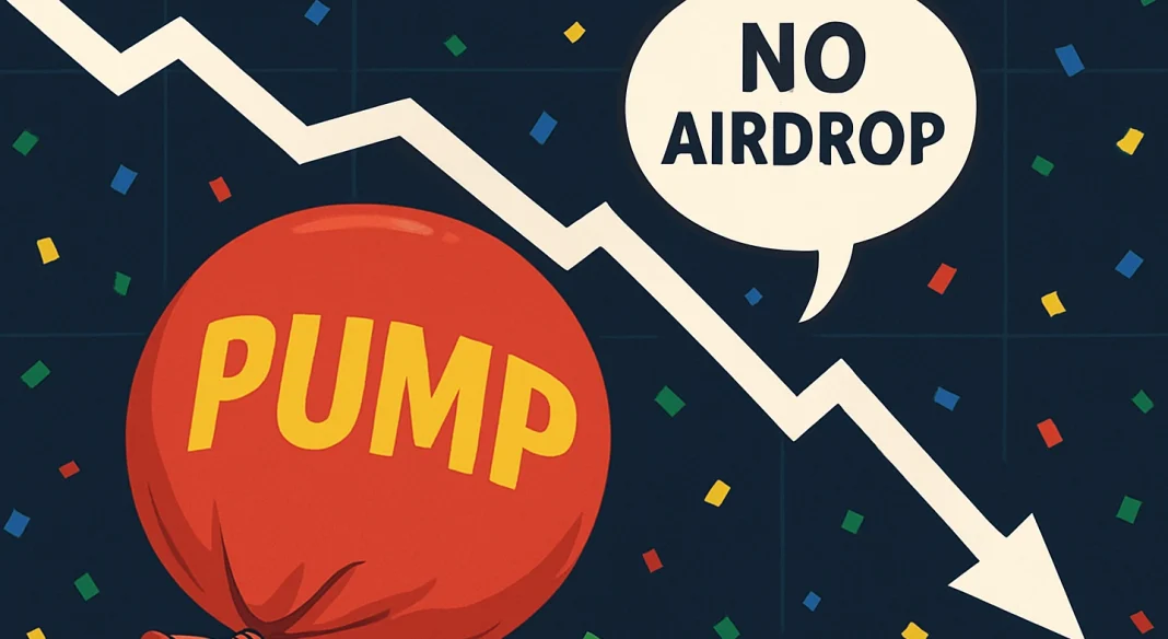 PUMP token tanks, no airdrop coming soon