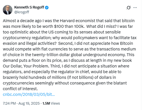 Kenneth S RogoffSource: X (@krogoff)