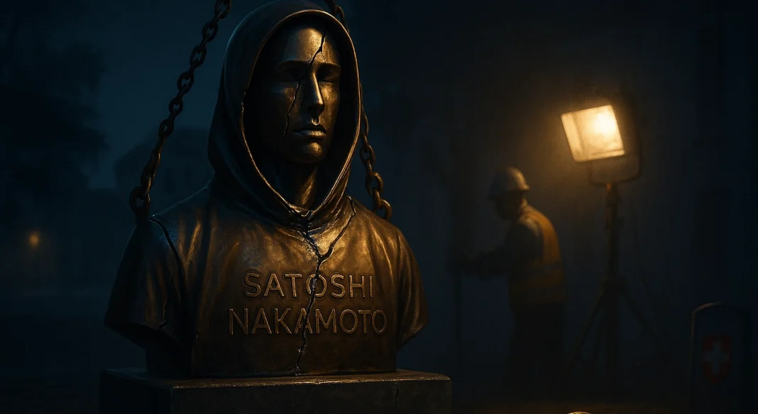 Satoshi Nakamoto Statue Recovered by Lugano Municipality After Vandalism