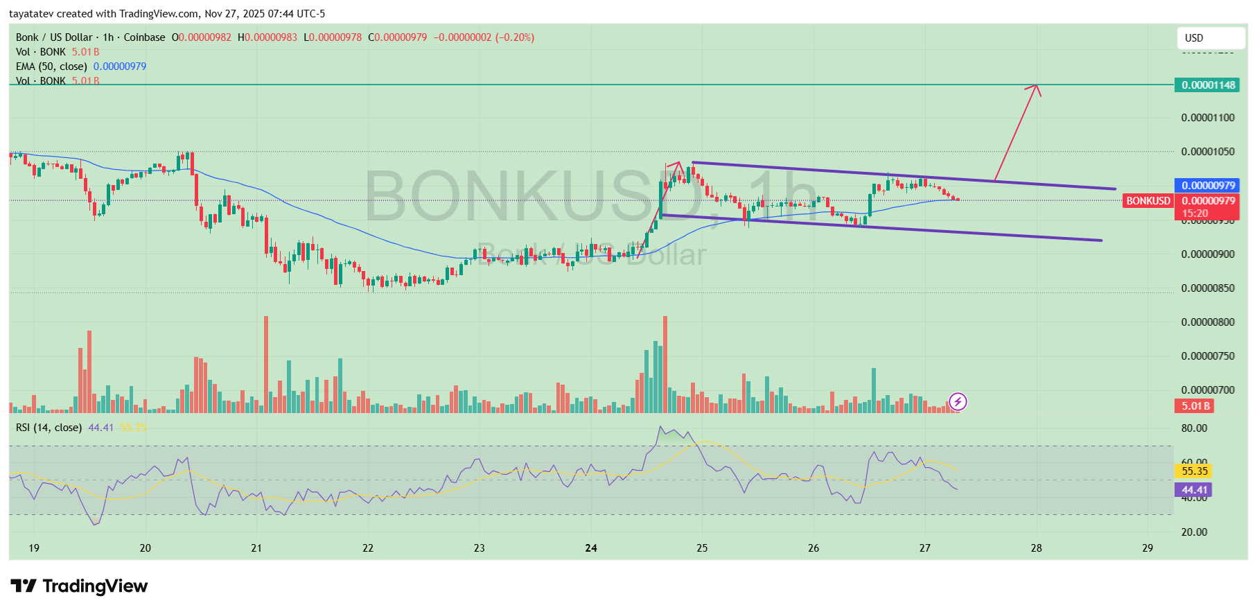 BONK Bullish Flag Setup. Source: TradingView