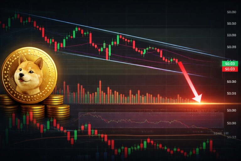 Dogecoin Charts Flash Bearish Flag as DOGE Risks Slide Toward $0.029