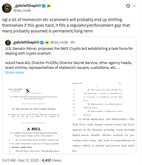 Gabriel Shapiro SAFE Act. Source: X