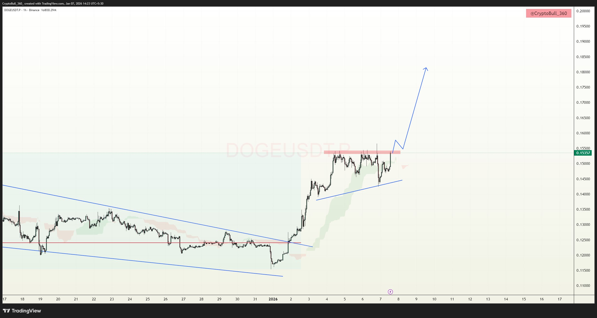DOGEUSDT 1 Hour Chart. Source: TradingView Binance