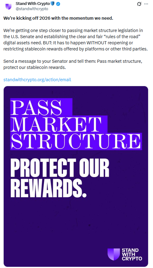 Pass Market Structure Protect Our Rewards. Source: Stand With Crypto X