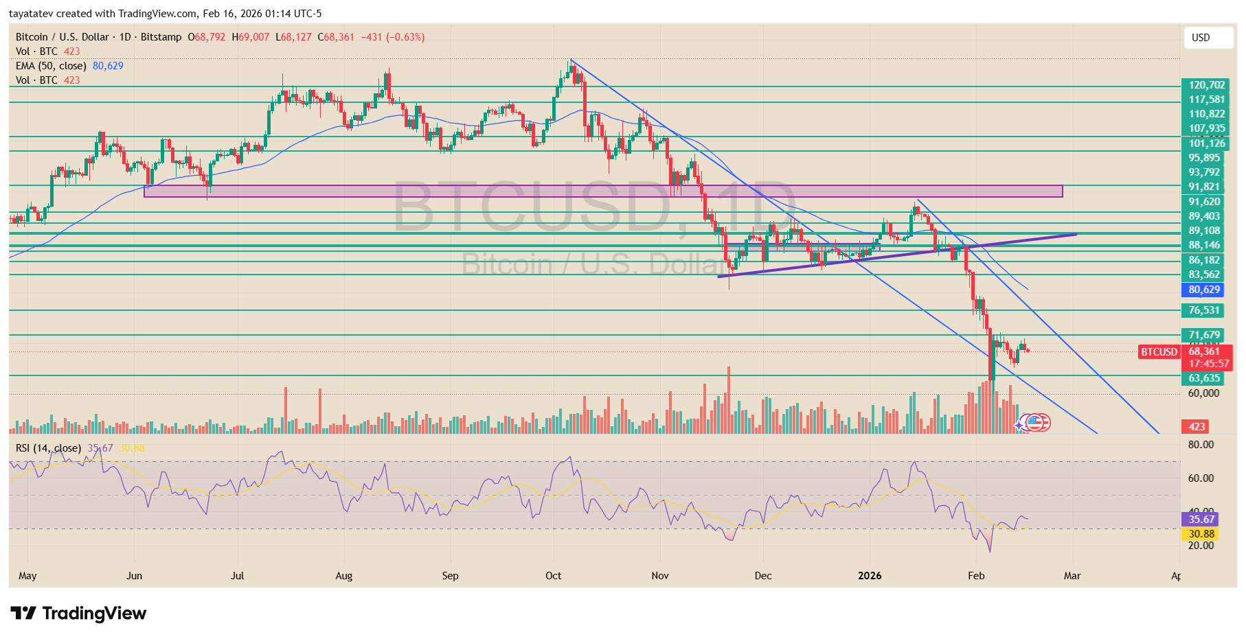 Bitcoin U.S. Dollar 1 Day Bitstamp. Source: TradingView (tayatatev)