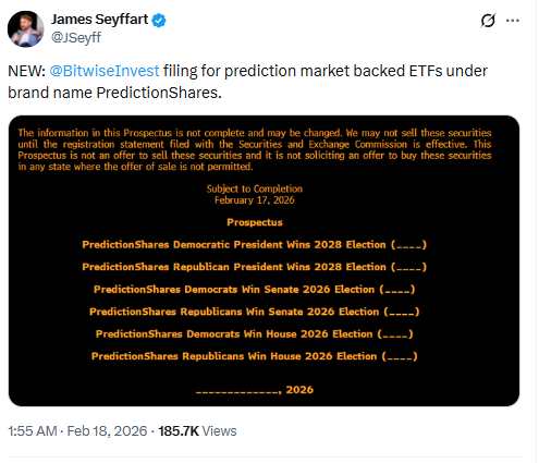 Bitwise PredictionShares SEC Filing. Source: James SeyffartSource: James Seyffart on X