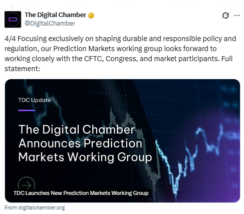 Prediction Markets Working Group Launch. Source: The Digital Chamber