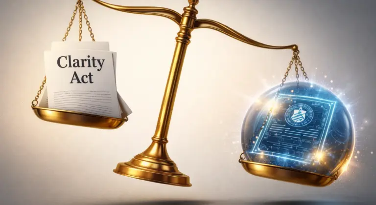 Clarity Act odds crash as tokenized Treasuries move forward