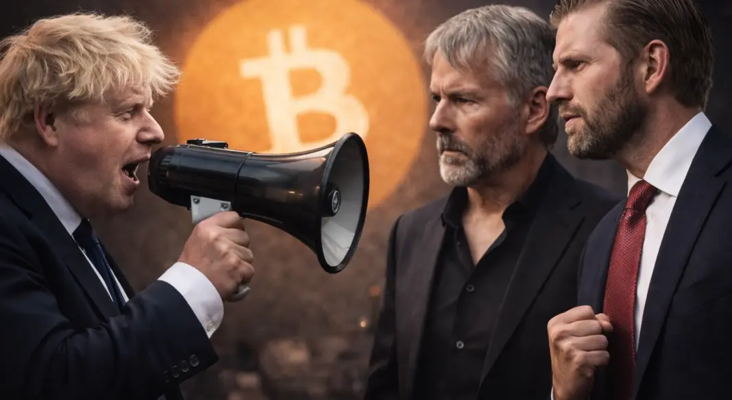 Boris Johnson calls Bitcoin a Ponzi, while Saylor and Eric Trump fight back
