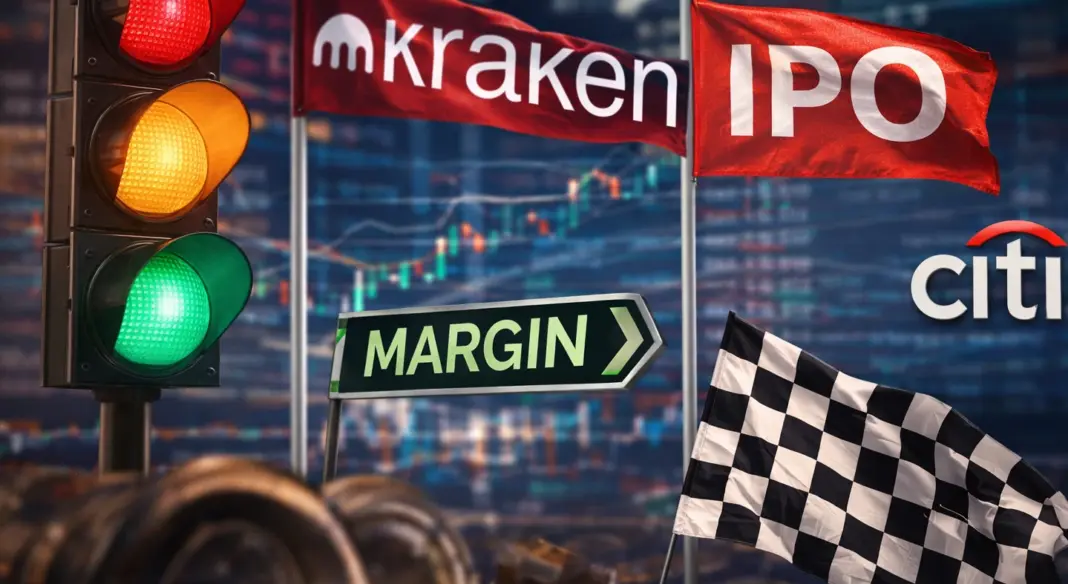 Kraken taps the brakes on its IPO while hitting the gas on margin, as Citi waves a caution flag